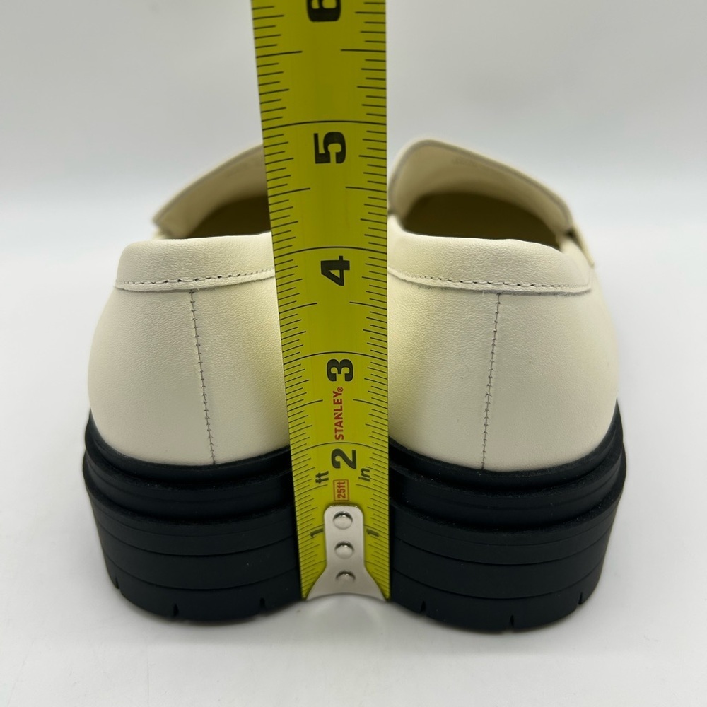 Quince Italian Cow Leather Lug Sole Loafers Bone Ivory Platform Shoes US 8 NIB - Picture 8 of 10